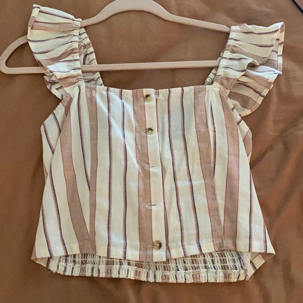 Striped crop tank top
